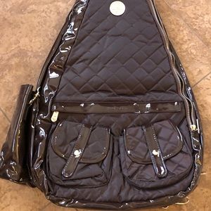 Whak Sak Chocolate Brown Quilted Tennis Bag NWOT